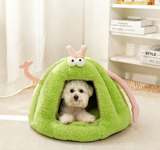 Monster-Shaped Plush Pet Cave Bed for Cats & Small Dogs, Washable