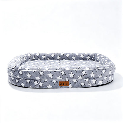 Plush Rectangular Pet Bed for Medium & Large Dogs, Machine Washable