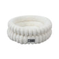 Round Plush Calming Dog & Cat Bed with Raised Rim, Machine Washable
