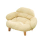 Elevated Plush Pet Sofa Bed with Wooden Legs for Cats & Small Dogs