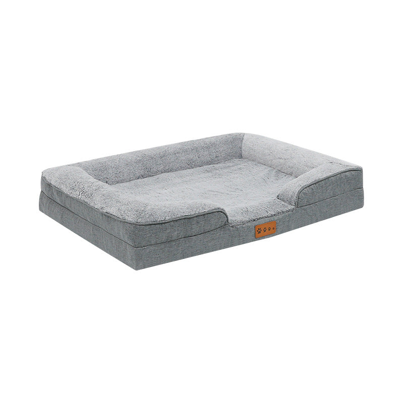 Orthopedic Memory Foam Dog Bed with Raised Bolsters