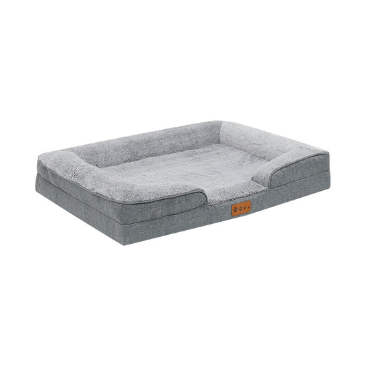 Orthopedic Memory Foam Dog Bed with Raised Bolsters