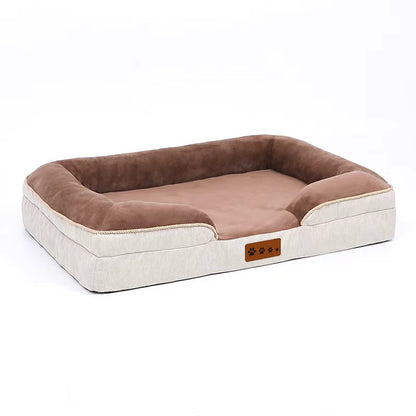 Orthopedic Memory Foam Dog Bed with Raised Bolsters