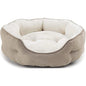 Plush Rectangular Bolster Pet Bed for Cats & Small Dogs, Machine Washable