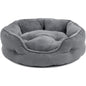 Plush Rectangular Bolster Pet Bed for Cats & Small Dogs, Machine Washable