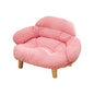 Elevated Plush Pet Sofa Bed with Wooden Legs for Cats & Small Dogs